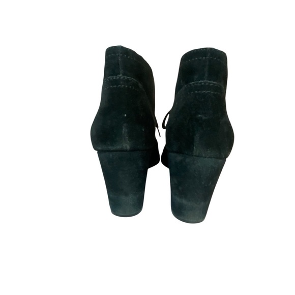 Lucky Brand Black Suede Swayze Wedge Ankle Lace Up Booties SZ 10 - Picture 6 of 14
